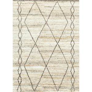 Tapis en polyester noué à la main Zuri Classic Ivory, motifs géométriques et abstraits pour le salon ou le couloir - PKPL-14 - Product Image 1