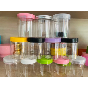 Bocaux en plastique cosmétiques de forme plate de couleur transparente beurre corporel conteneur de gommage corporel pot de crème pour le visage en PET pot de conteneur de soins de la peau - Product Image 3