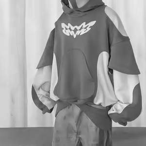 Streetwear Panel <b>Work</b> Pullover Wholesale Custom <b>Hoodies</b> With Distress Embroidery Design <b>Men's</b> basics Hoodie - Product Image 6