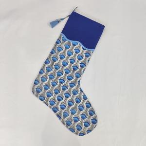 Venta al por mayor de calcetín de algodón tejido vintage hecho a mano Impresión digital suave ecológico indio Santa Claus forma calcetín de Navidad - Product Image 2