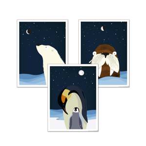 Ensemble de 3 affiches pour chambre d'enfant, style design moderne, collection d'affiches en papier polaire - Product Image 4