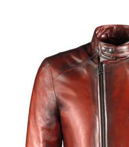 แจ็กเก็ตหนังแท้ปรับแต่ง100% เข้ารูประบายอากาศได้ดีบุด้วยผ้าซาตินมีซิปปิดสำหรับฤดูหนาวแจ็คเก็ตหนังแวกซ์ - Product Image 2