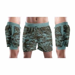 Venta al por mayor de pantalones cortos de gimnasio de la calle de los hombres mejor rendimiento de costo logotipo personalizado cintura media elástica de talla grande de color sólido casual - Product Image 5