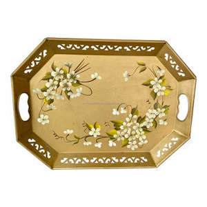 Plateau de service de cuisine galvanisé attrayant avec poignées en fer Design élégant parfait pour servir et décorer à un prix avantageux - Product Image 4
