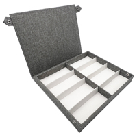 Boîte de rangement pour lunettes en lin à 8 emplacements avec logo personnalisé, couleur et design personnalisables, 32x25x4cm, tendance populaire, mode, échantillon OEM/ODM 3-7