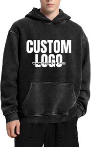 Sudadera con capucha lavada vintage personalizada Sudadera de lana de algodón pesado personalizada para hombres y mujeres | Logotipo personalizado y marca - Product Image 4