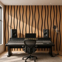 Panneau mural acoustique en bois de chêne ondulé, insonorisant, revêtement décoratif intérieur