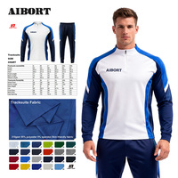 Aibort Premium Breathable Quick Dry Slim Fit Zipper Training Soccer Sportswear Performance Men Football Tracksuit untuk Latihan
