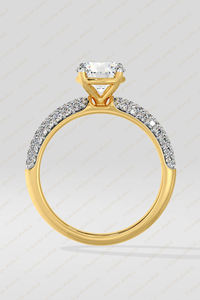 Bague solitaire en moissanite or jaune certifiée SGL IGI, bijoux ethniques faits à la main pour fiançailles, mariage, fête, toutes occasions, cadeau - Product Image 4