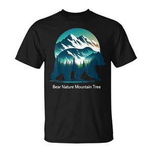 T-shirt Bear Nature Mountain Tree pour hommes et femmes - Product Image 2