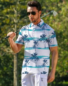 เสื้อโปโลผู้ชายทำจากผ้าแห้งเร็วมีดีไซน์ยืดเหมาะสำหรับใส่เล่นกอล์ฟเสื้อโปโลแขนสั้นพิมพ์ลายลำลอง - Product Image 4