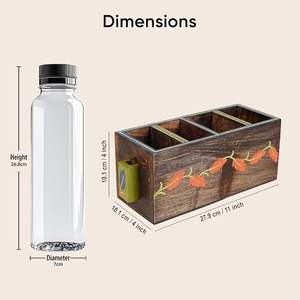 Porte-cuillères en bois imprimé de style vintage pour accessoires de cuisine, porte-cuillères en bois imprimé multifonctionnel pour le dîner - Product Image 4