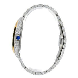 Montre de mode en quartz moissanite avec cadran en verre, style glacé et imposant - Product Image 3