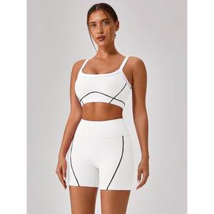 Pantalones cortos de impacto de entrenamiento para mujer Scrunch Butt Lifting Gym Seamless Booty Biker Shorts Azul claro L - Product Image 4