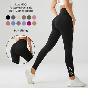 Pantalones deportivos de cintura alta para mujer, mallas de talla grande, poliéster, Spandex, pantalones de Yoga, cintura elástica, mallas de Yoga de goma ODM - Product Image 5
