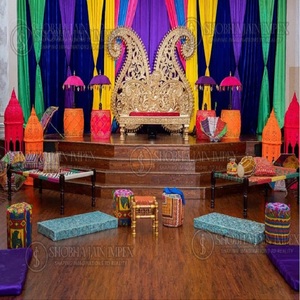 Grand Sangeet Night Stage Decoraciones DE BODA Elegante y deslumbrante Night Stage Decor - Product Image 3
