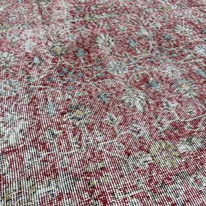 Alfombra Vintage de 4x7 pies, Alfombra Turca, Alfombra Abstracta Roja - Product Image 5