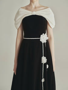 Haute couture élégante décontracté femmes robe mi-longue corbeau imprimé respirant taille naturelle pour l'automne fait Vietnam ODM Services pour - Product Image 4