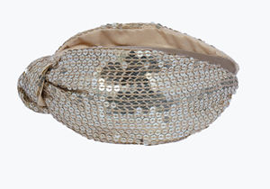 New Golden Beaded Sequin Knot <b>Padded</b> <b>Headband</b> Luxury Party Hair Accessory Custom Wholesale for Parties Events Weddings Festivals - Product Image 5