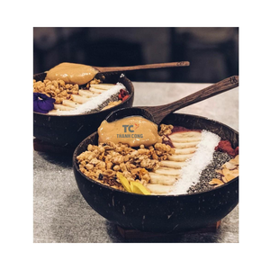 Vente en gros 100% bol en coquille de noix de coco poli avec logo personnalisé naturel et cuillère à noix de coco bol en coquille de noix de coco de l'usine - Product Image 4