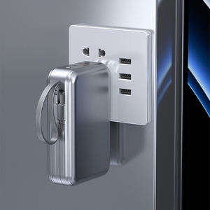 Banque d'alimentation à affichage numérique avec câbles intégrés, chargeur rapide haute capacité 20000 mAh 22,5 W avec logo personnalisé - Product Image 4