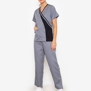 Vente chaude Uniformes médicaux infirmiers Scrubs Blouses à col en V Uniformes d'hôpital Hauts à manches longues Uniformes pour femmes - Product Image 1