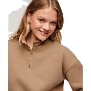 Jersey con media cremallera para mujer, diseño de cuello, talla Regular, superventas, sudaderas personalizadas de alta calidad con hombros caídos para mujer - Product Image 5