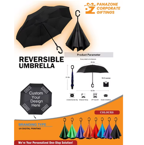 Parapluie réversible à double couche, design pliable inversé, léger, coupe-vent et facile à utiliser pour les voyages et l'usage quotidien - Product Image 2