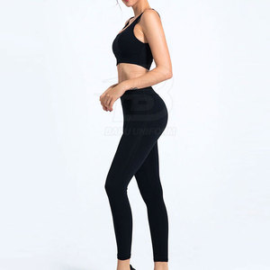 Conjunto de Yoga para Mujer de Primera Calidad, Personalizable, Transpirable, Material Duradero, Diseño Sólido, Cierre de Cintura Semi Elástica, 2 Piezas - Product Image 1