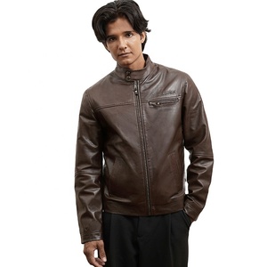 Chaqueta de Hombre Vintage Impermeable con Revestimiento, de Cuero PU, Cortavientos, con Cierre, Corte Ajustado, Casual - Product Image 1