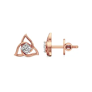 Evelia Solitaire <b>Stud</b> Earrings in 18K Gold with Garnet Amethyst Diamond Ruby Sapphire or <b>Emerald</b> - Product Image 3