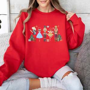Christmas Sweatshirt for Women Custom Oversized Breathable Autumn Print Casual Pullover 100% Polyester - Product Image 5