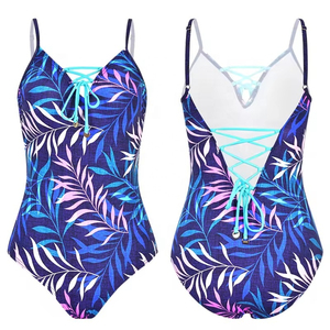 Traje de Baño de Una Pieza para Mujer, Estilo Veraniego, Transpirable, de Corte Alto, Secado Rápido, Estampado Animal, Sexy, con Logotipo Personalizado - Product Image 4