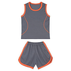 Ensemble maillot et short de basket-ball pour enfants, technologie séchage rapide, moderne, sans manches, pour jeunes joueurs actifs - Product Image 1