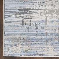 Nourison Abstract Hues 2'2 X 8' Blue Grey Modern Polyester Indoor Rug
