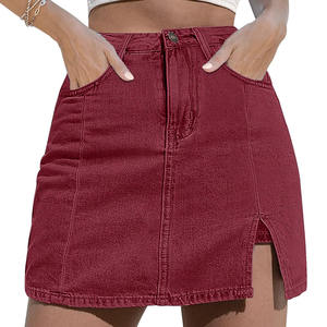 Jupe en jean anti-rides pour femmes, qualité supérieure, vêtements décontractés, vente chaude, dernières tendances, jupe en jean à la mode avec couleur personnalisée - Product Image 1