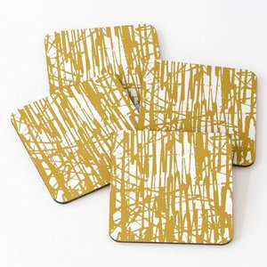 ที่รองแก้วไม้พิมพ์ลายสำหรับเสิร์ฟชา4ชิ้นทั้งชุดเครื่องครัวดีไซน์ใหม่ - Product Image 5