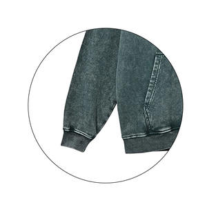 Sweat-shirts pour hommes automne-hiver 2025, style punk brodé, effet délavé, molleton lourd, manches longues, logo personnalisé - Product Image 5