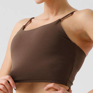 2025 personnalisé femmes Sport Yoga soutien-gorge Fitness débardeur haute qualité sans couture soutien-gorge tissu tissé courte longueur avec Logo avant - Product Image 4