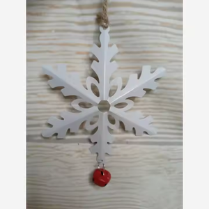 Design personnalisé Blanc et Rouge Couleur De Noël En Métal Pendentif Suspendu Flocon De Neige Maison Décorations Extérieures Ornements De Noël - Product Image 1