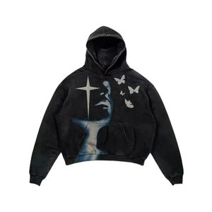 Conjunto de Sudadera con Capucha y Pantalones Jogger de Felpa Gruesa Bordada de Otoño, Personalizada OEM, 500 GSM, Hombros Caídos, MOQ Bajo - Product Image 4