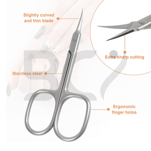 Tijeras recortadoras de cutículas de acero inoxidable curvadas multiusos de primera calidad para uñas, herramienta de aseo de belleza tipo hoja afilada - Product Image 4