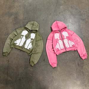 เสื้อฮู้ดกระเป๋ามีฮู้ดผ้าเปียกเปียกแดดผ้าฝรั่งเศสเทอร์รี่วินเทจ - Product Image 2