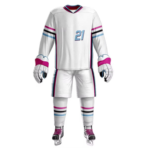 Conjunto de uniformes de hockey sobre hielo duraderos personalizados OEM, ropa de equipo ajustada con tela Premium fabricada en Pakistán - Product Image 2