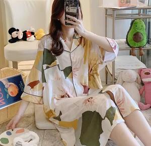 Recién llegado, camisones de manga corta con botones y estampado Floral de verano para mujer, ropa de dormir larga, vestido para dormir - Product Image 2