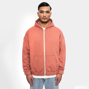 Sweat à capuche unisexe en molleton brodé personnalisé de haute qualité OEM, hiver, surdimensionné, en coton, avec fermeture éclair, manches longues, respirant 3D, grande taille - Product Image 1