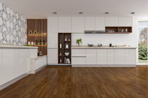 Revêtement de sol étanche en résine vierge 100% 4mm avec revêtement Uv à noyau rigide en poudre de pierre blanche et fine pour intérieur - Product Image 3