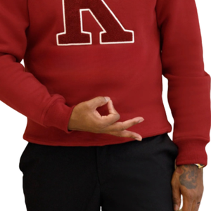 Big K KAP Chenille Sweatshirt Maroon Heavy Fleece Crewneck Brodé Grec Fraternité Apparel Premium Cotton Wear - Product Image 6