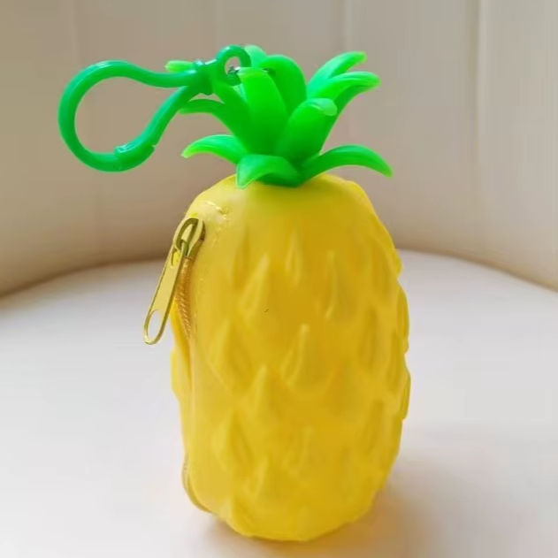 Lindos monederos de silicona con forma de piña Diversión y moda