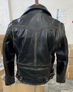 Veste de motard en cuir à manches longues pour hommes noire personnalisée haute qualité nouveau design Streetwear fermeture éclair poche vente en gros - Product Image 3